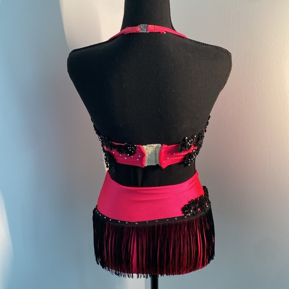 Hot Pink & Black Jazz Costume In Excellent Condition Size XLC - Picture 7 of 9